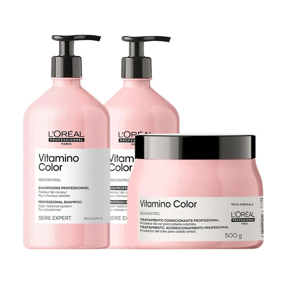Kit L'Oréal Professionnel Serie Expert Vitamino Color - Shampoo E Condicionador E  Máscara