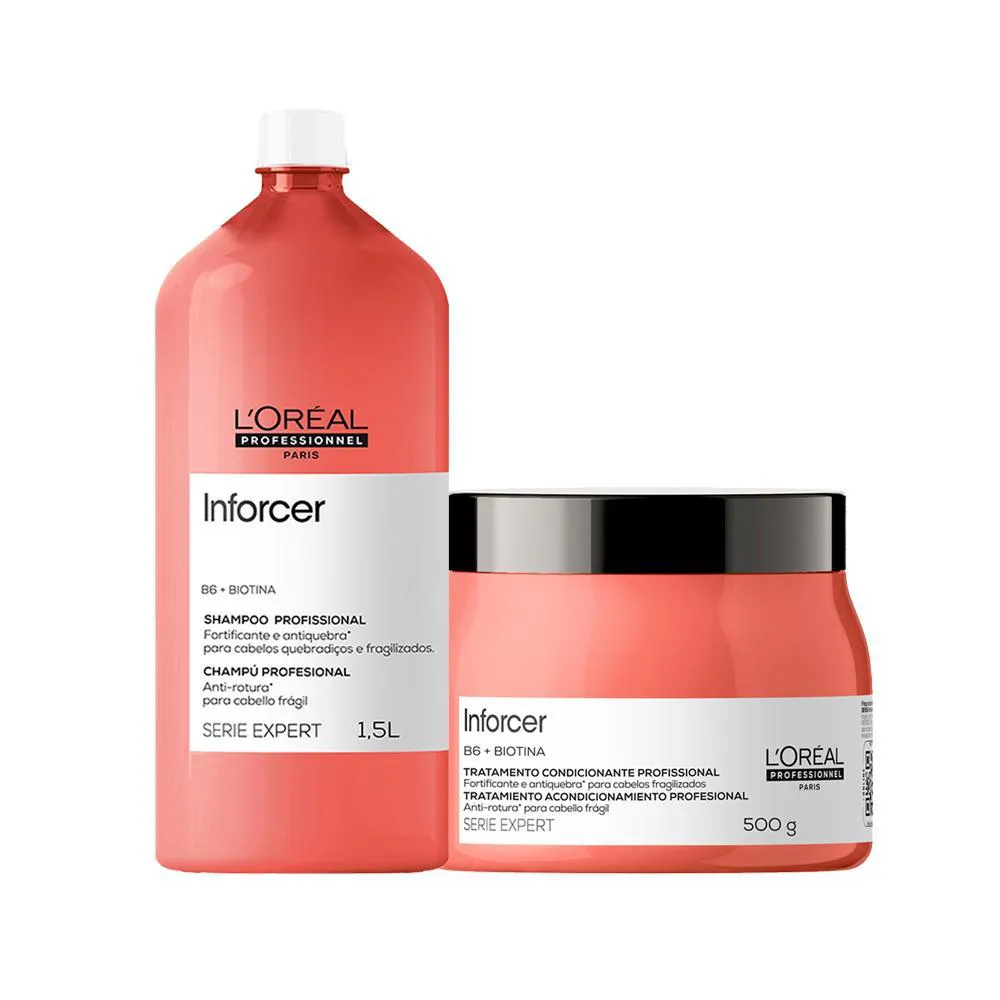 Kit L'Oréal Professionnel Serie Expert Inforcer – Shampoo 1,5L + Máscara 500g