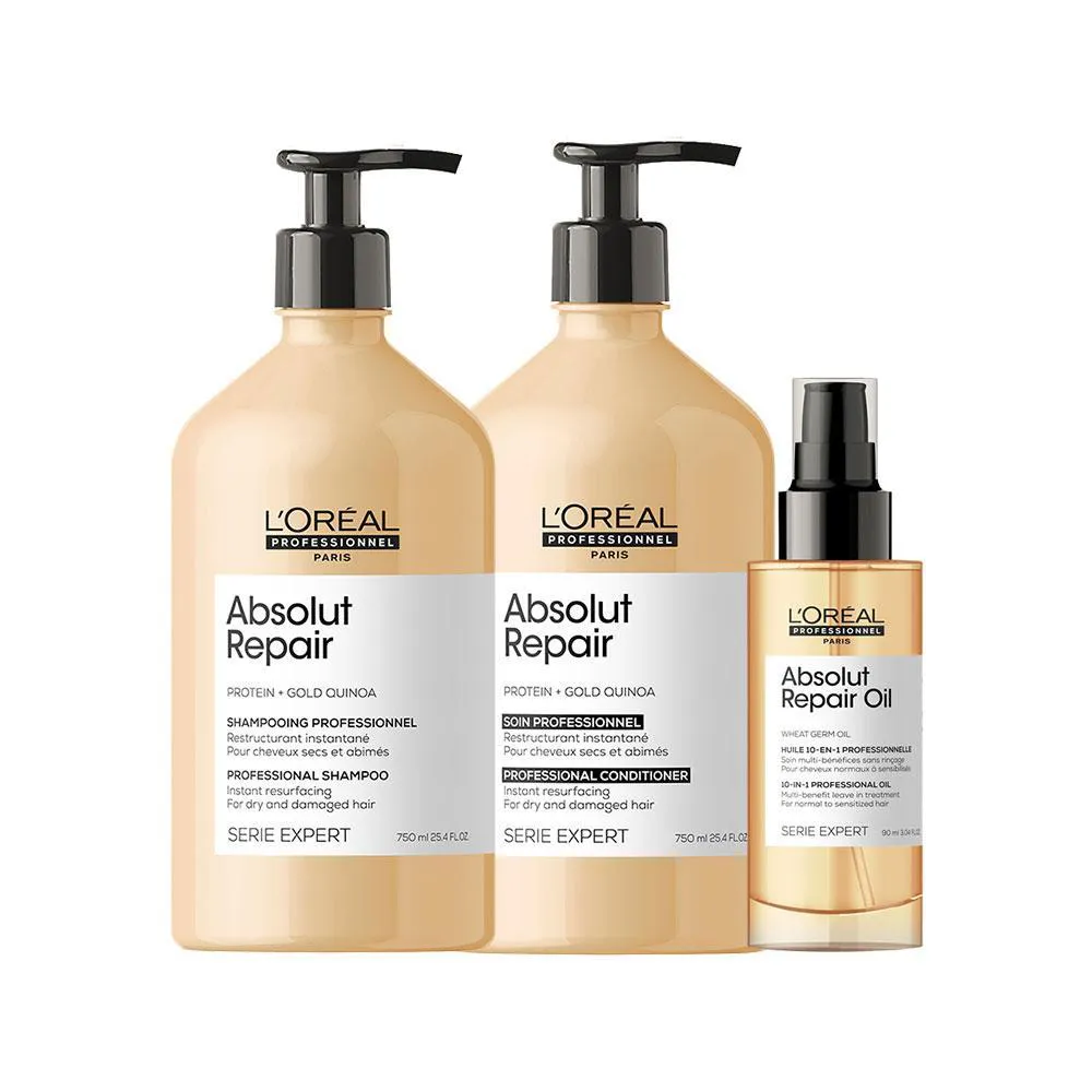 Kit L'Oréal Professionnel Serie Expert Absolut Repair Gold Quinoa - Shampoo E Condicionador E Óleo