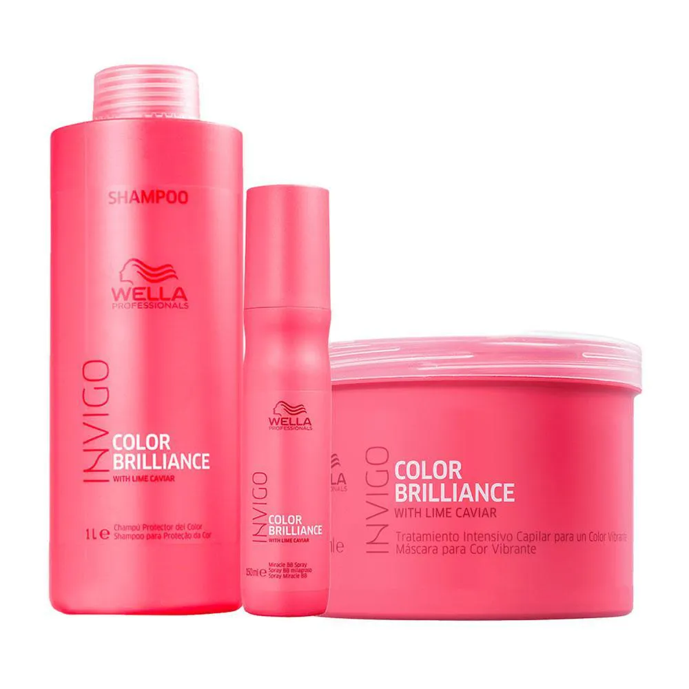 Kit Wella Professionals Invigo Color Brilliance - Shampoo E Máscara E Leave - In