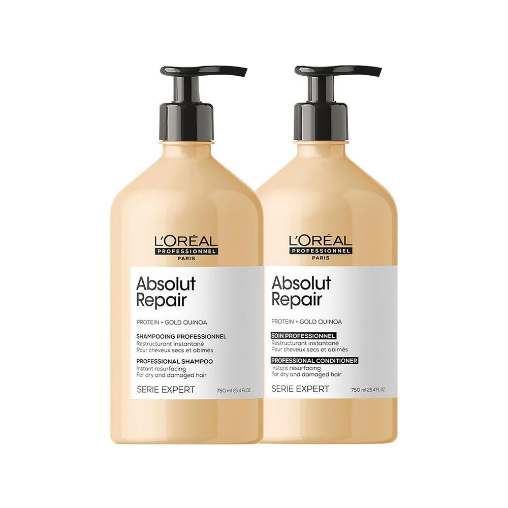 Kit L'Oréal Professionnel Serie Expert Absolut Repair Gold Quinoa + Protein - Shampoo 750ml + Condicionador 750ml