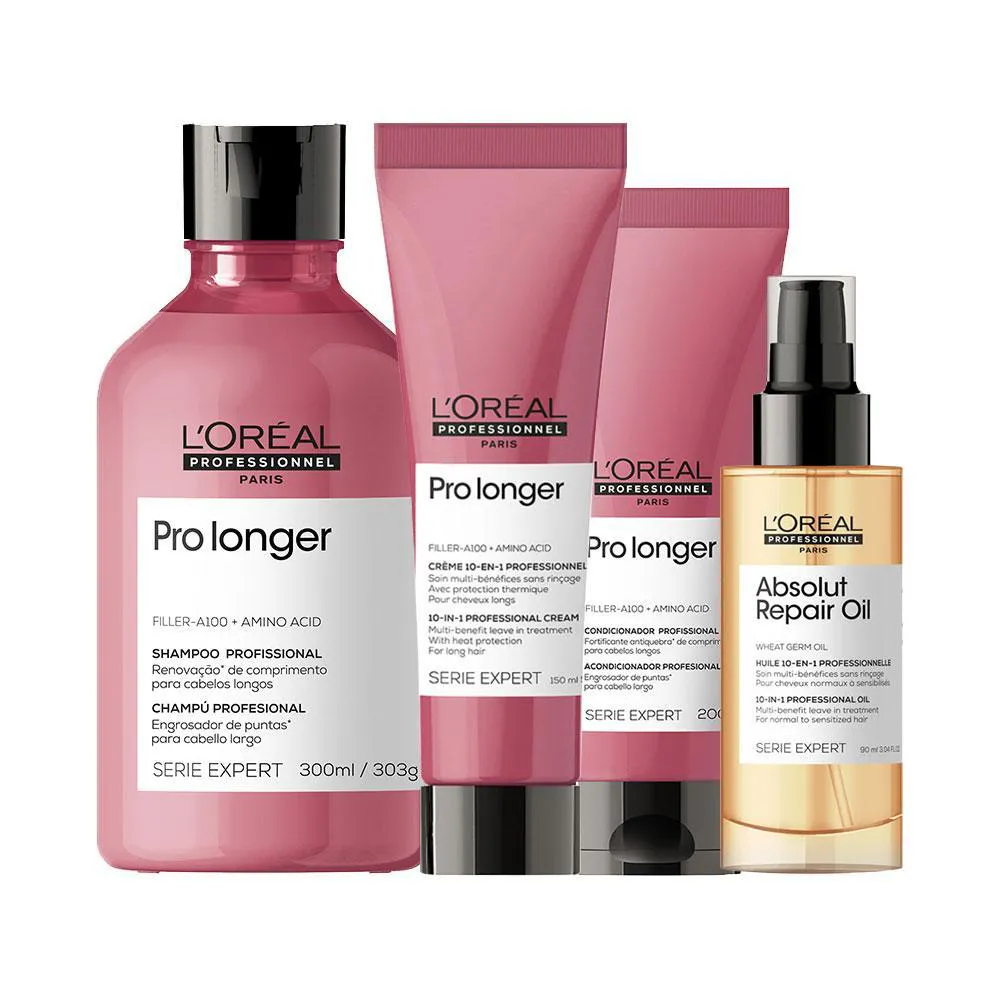 KIT L'ORéAL PROFESSIONNEL SERIE EXPERT PRO LONGER - 4 PRODUTOS