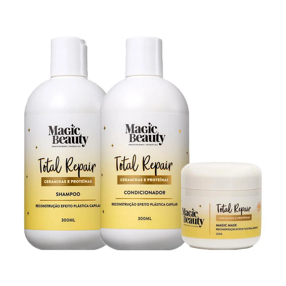 KIT MAGIC BEAUTY TOTAL REPAIR - SHAMPOO E CONDICIONADOR E MáSCARA