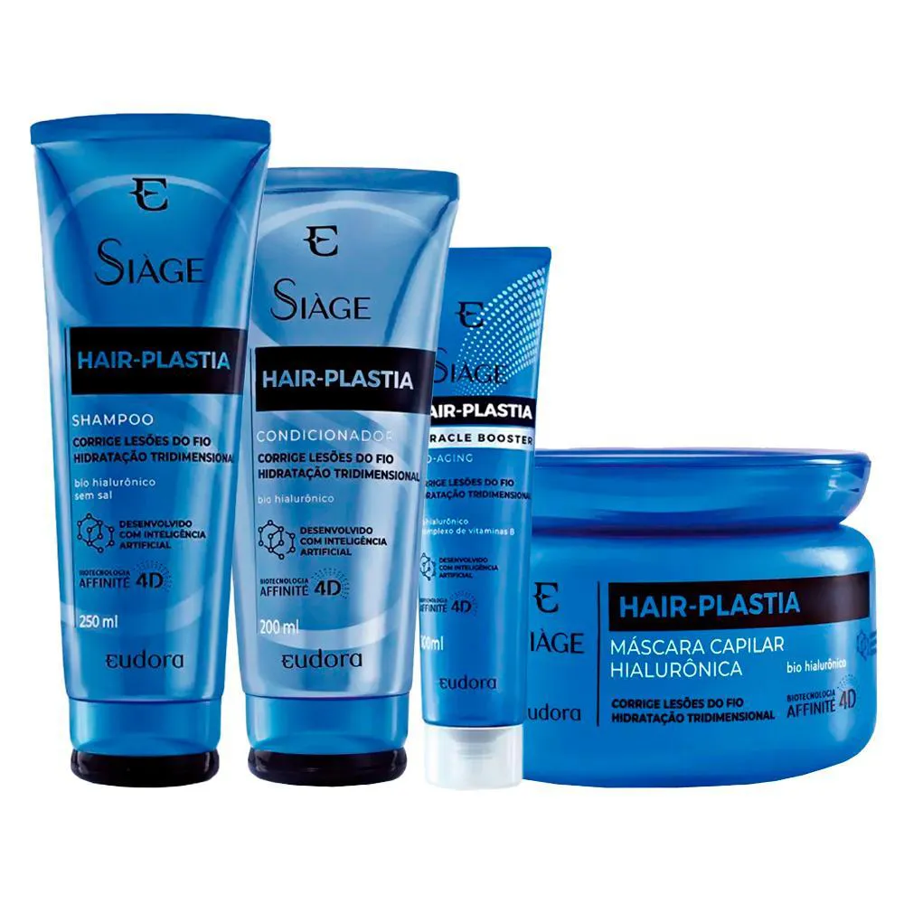 KIT EUD SIáGE HAIR PLASTIA - 3 PRODUTOS + LEAVE-IN PRO-AGING 100 ML