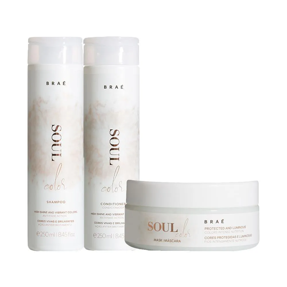Kit Braé Soul Color - Shampoo E Condicionador E Máscara