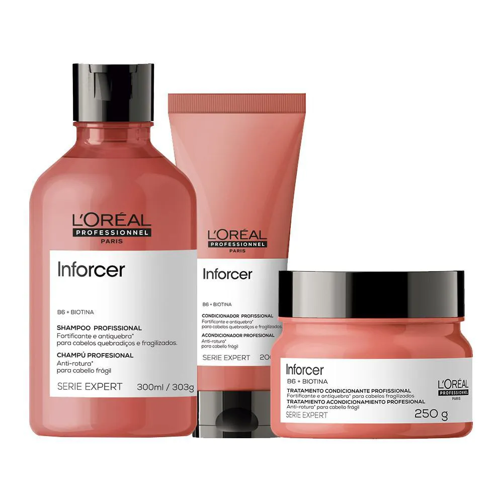KIT L'ORéAL PROFESSIONNEL SERIE EXPERT INFORCER - SHAMPOO E CONDICIONADOR E MáSCARA