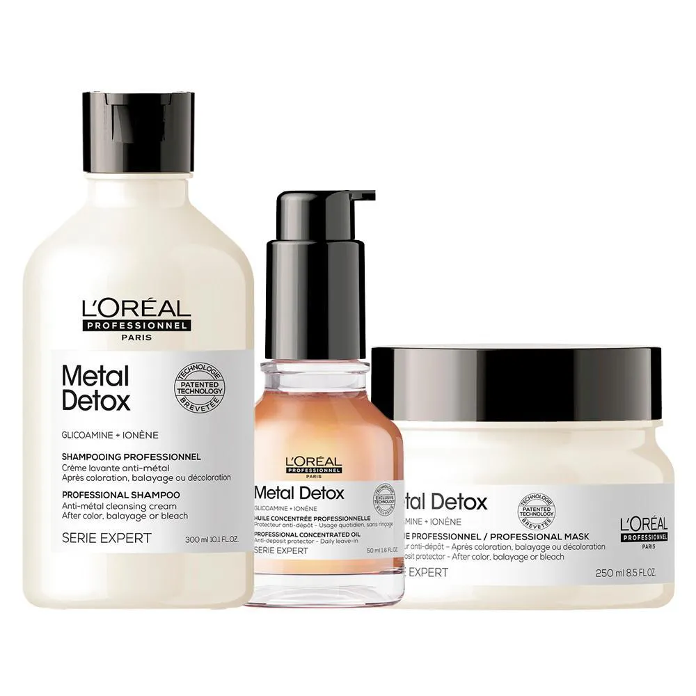 Kit L'Oréal Professionnel Serie Expert Metal Detox - Shampoo E Óleo Capilar E Máscara Protetora