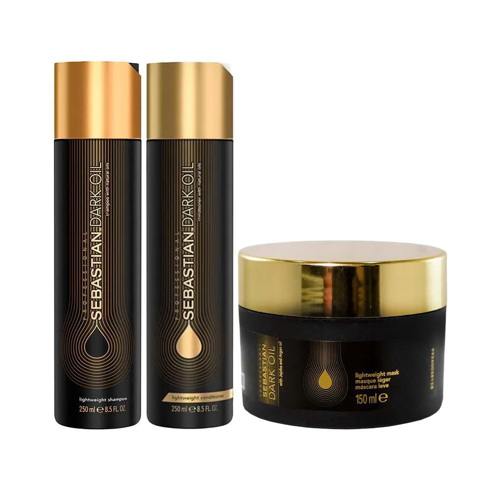 Kit Sebastian Professional Dark Oil Shampoo 250ml+ Condicionador 250ml+ Máscara de Cabelo 150ml