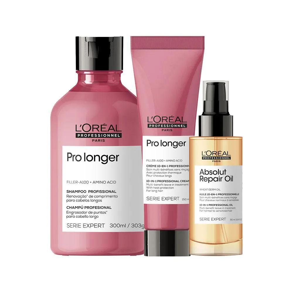 Kit L'Oréal Professionnel Serie Expert Pro Longer - Shampoo E Leave - In E Óleo