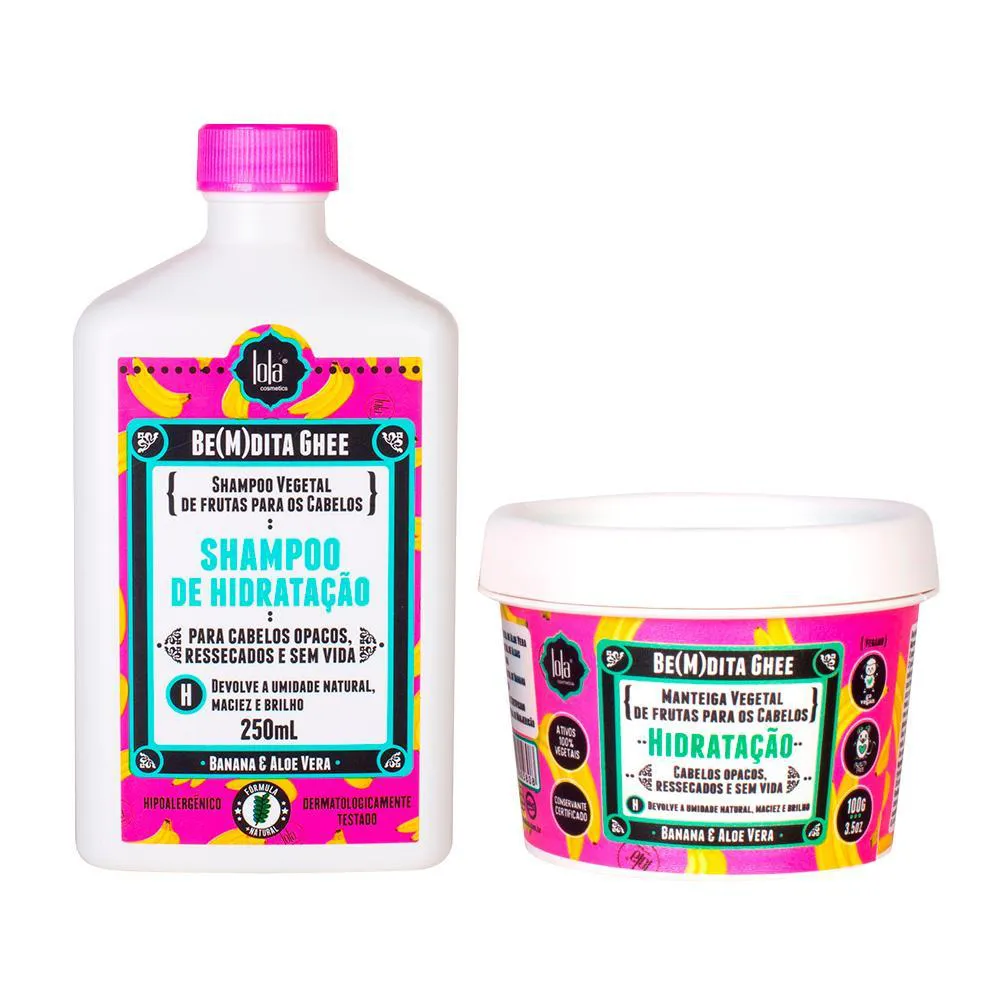 KIT LOLA COSMETICS HIDRATAçãO BE(M)DITA - SHAMPOO 250 E MáSCARA DE HIDRATAçãO