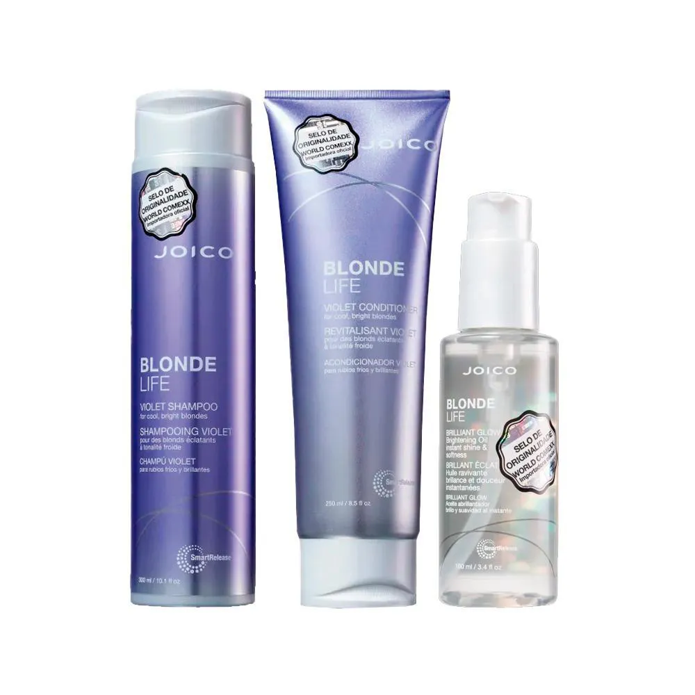 Kit Joico Cuidado Com Loiros - Shampoo E Condicionador E Óleo Capilar