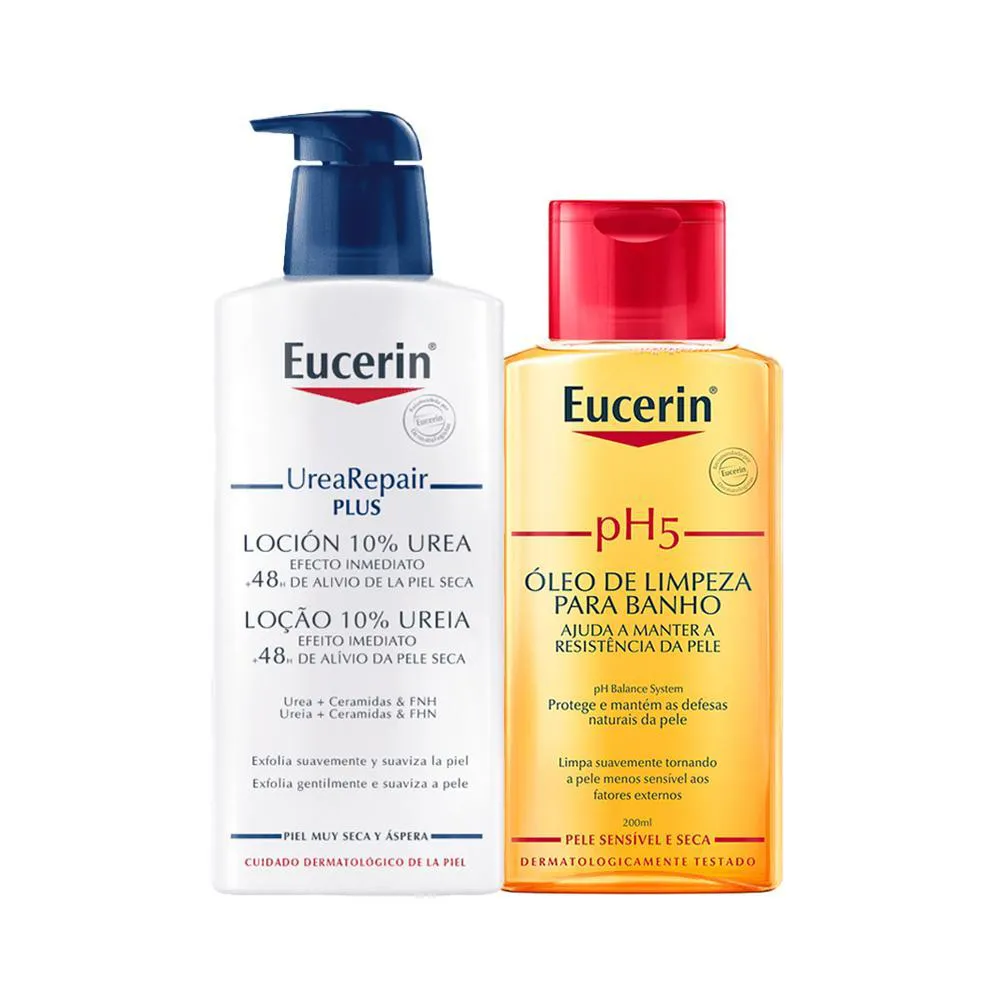 KIT EUCERIN PH5 - ÓLEO DE LIMPEZA E LOçãO HIDRATANTE REPAIR