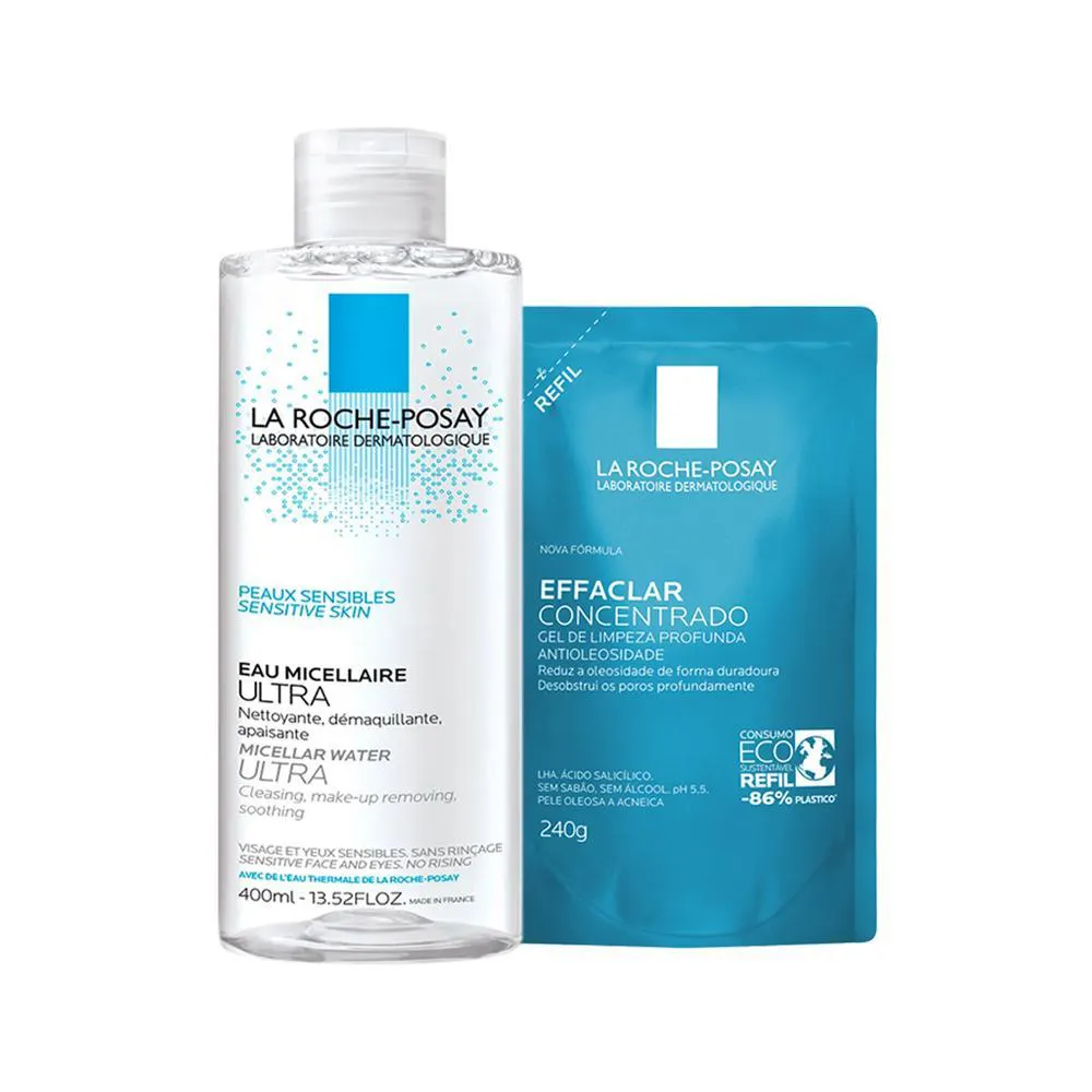 KIT LA ROCHE-POSAY ULTRA - ÁGUA MICELAR E GEL DE LIMPEZA REFIL