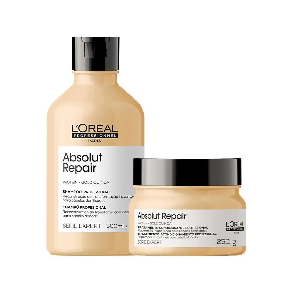 Kit L'Oréal Professionnel Serie Expert Absolut Repair Gold Quinoa - Shampoo 300ml + Máscara 250ml