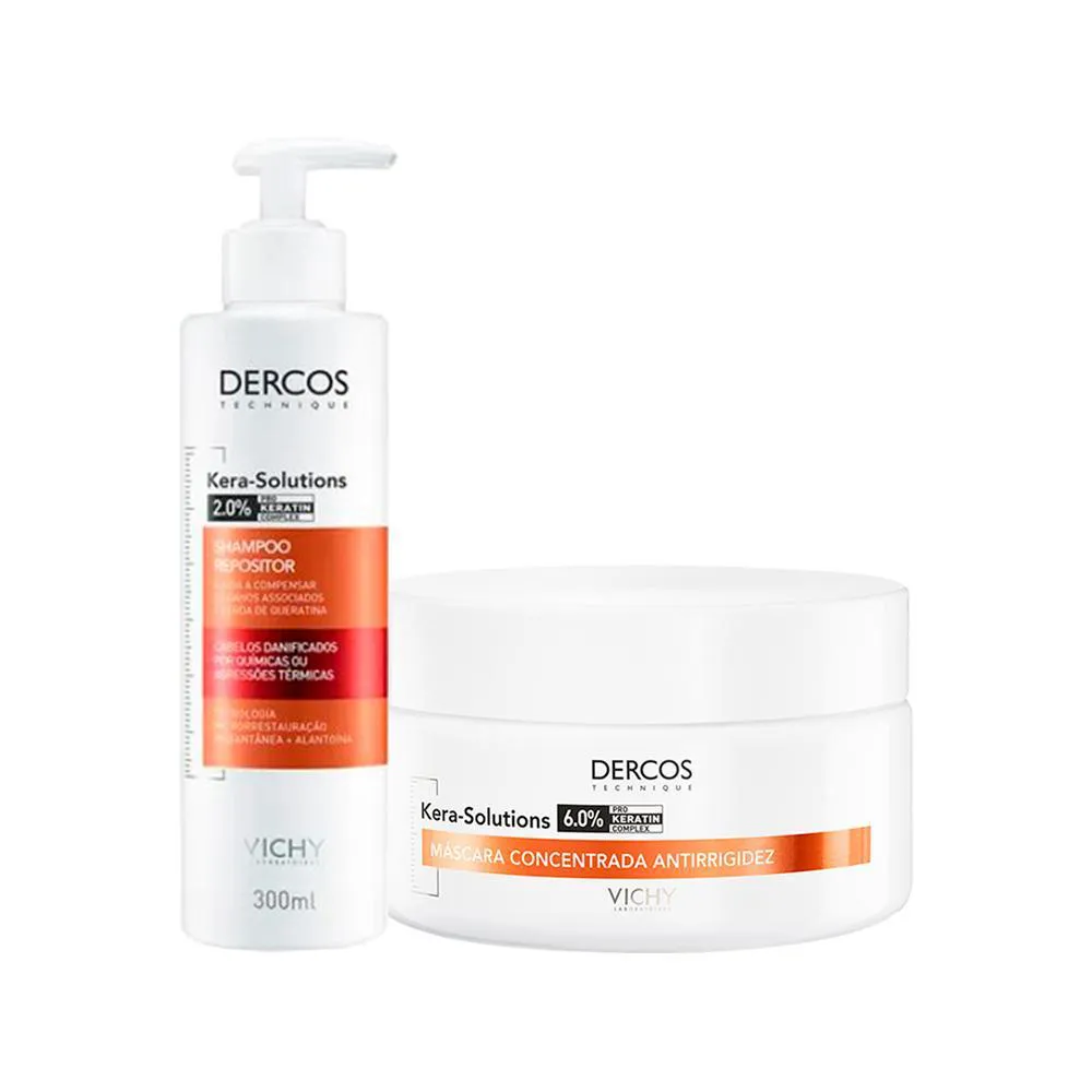 KIT VICHY DERCOS KERA-SOLUTIONS - SHAMPOO 300ML E MáSCARA 200ML