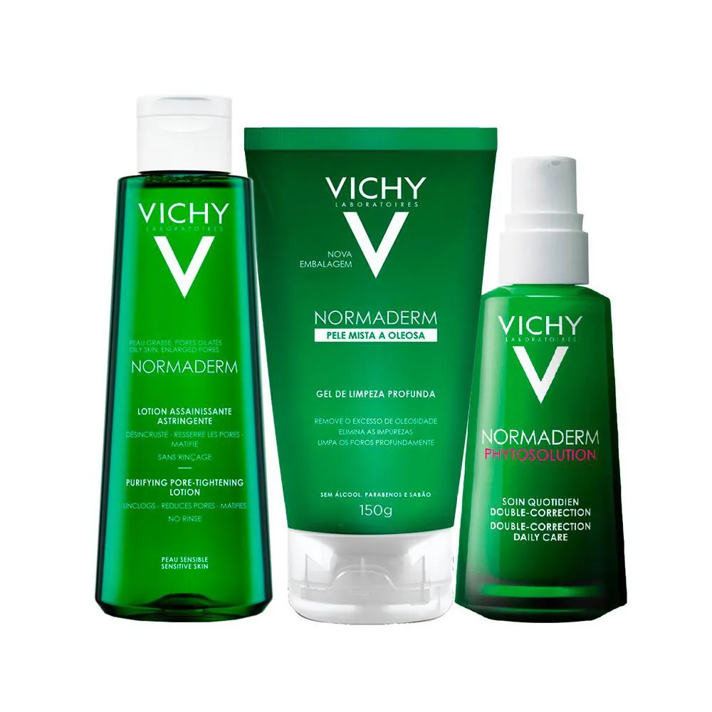 KIT FACIAL VICHY NORMADERM - GEL DE LIMPEZA E TôNICO E SéRUM ANTIOLEOSIDADE 50G