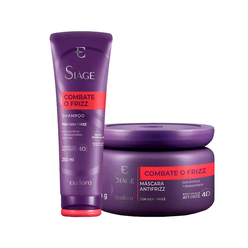 Kit Eud Siáge Combate O Frizz - Shampoo E Máscara