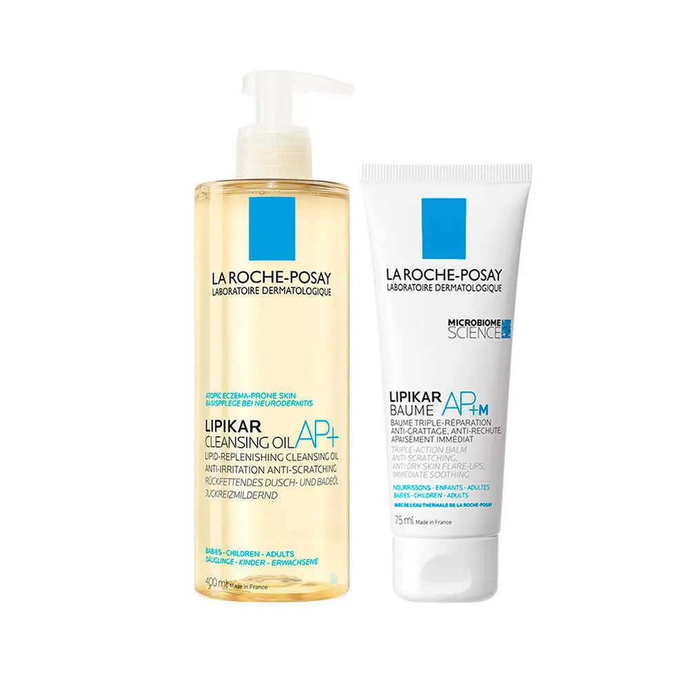 KIT CORPORAL LA ROCHE-POSAY LIPIKAR - ÓLEO DE LIMPEZA E CREME HIDRATANTE CORPORAL 75ML