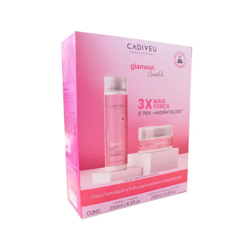 Kit Cadiveu Professional Glamour Shampoo 250ml+ Máscara de Cabelo Fortalecedora 200ml