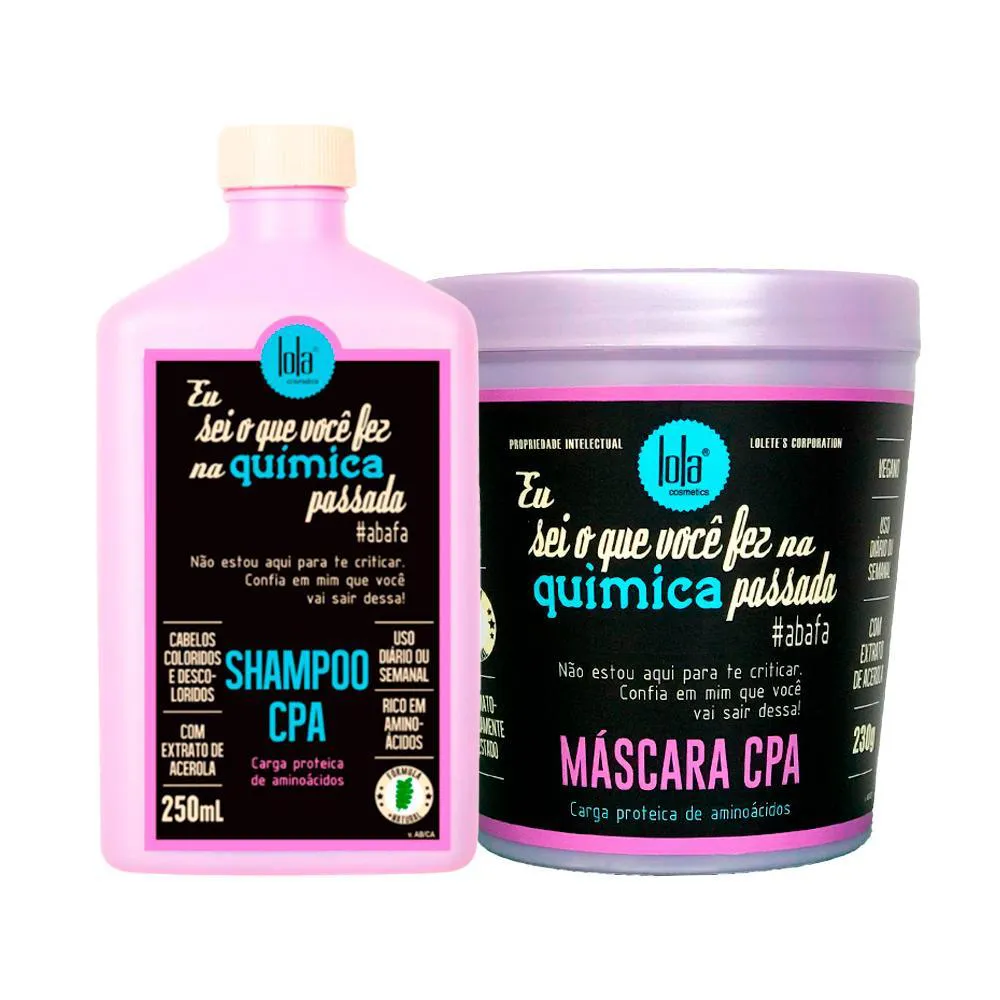 KIT LOLA COSMETICS HIDRATAçãO EU SEI O QUE VOCê FEZ NA QUíMICA PASSADA – SHAMPOO E MáSCARA