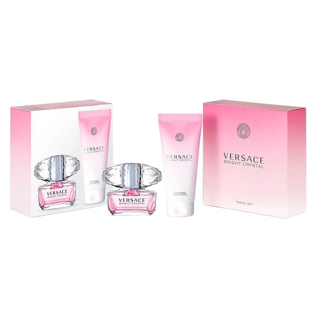 KIT VERSACE BRIGHT CRYSTAL EDT PERFUME FEMININO 50ML E LOçãO CORPORAL 100ML