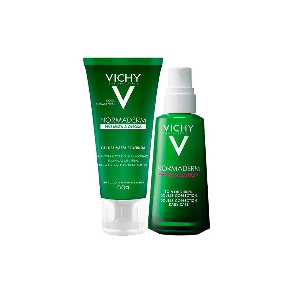 KIT FACIAL VICHY NORMADERM - GEL DE LIMPEZA PROFUNDA 60 G E SéRUM ANTIOLEOSIDADE 50G