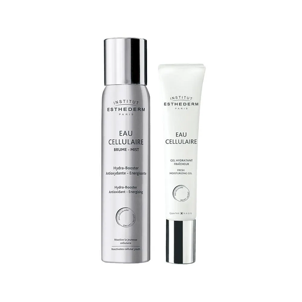 KIT ESTHEDERM EAU CELLULAIRE FACIAL ANTI-IDADE - BRUMA DE ÁGUA CELULAR E GEL FACIAL 40ML