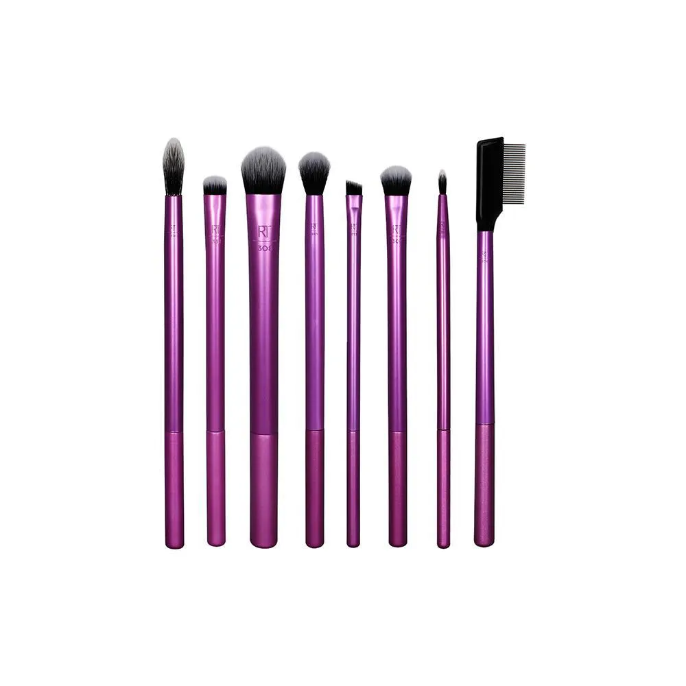 REAL TECHNIQUES EVERYDAY EYE ESSENTIALS KIT DE PINCéIS PARA MAQUIAGEM ROXO