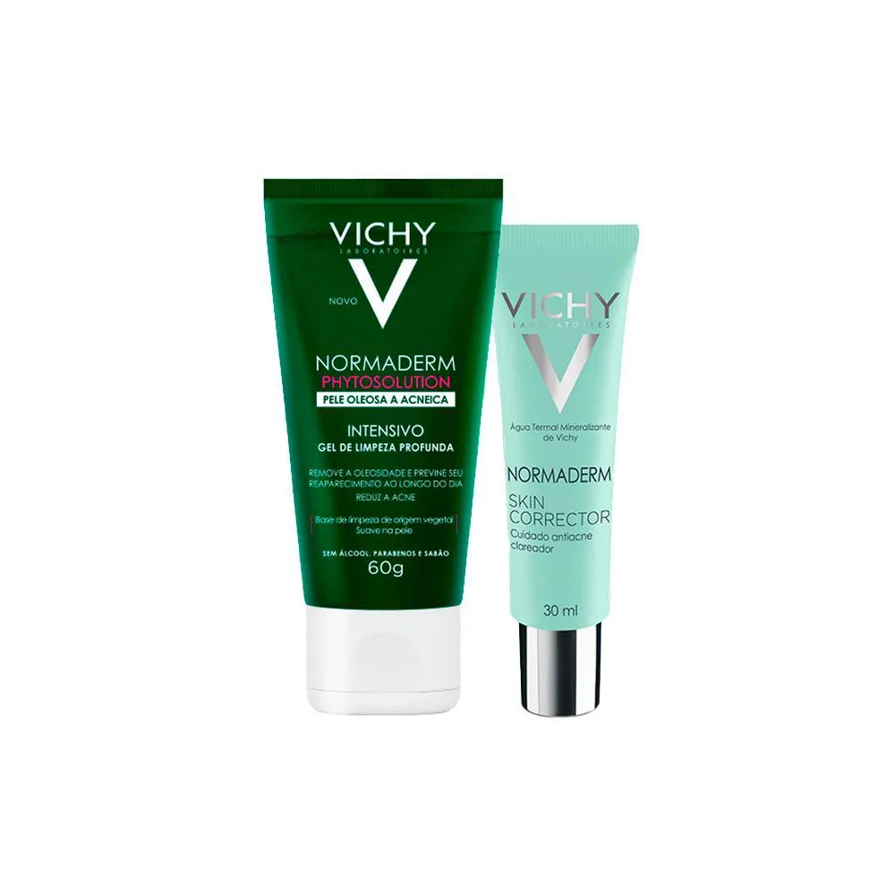KIT FACIAL VICHY NORMADERM - GEL DE LIMPEZA PHYTOSOLUTION 60G E SéRUM DE HIDRATAçãO