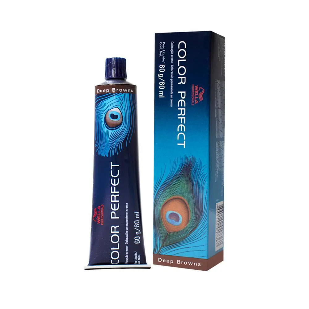 Wella Professionals Color Perfect 6/77 Louro Escuro Marrom Intenso - Coloração Permanente 60G