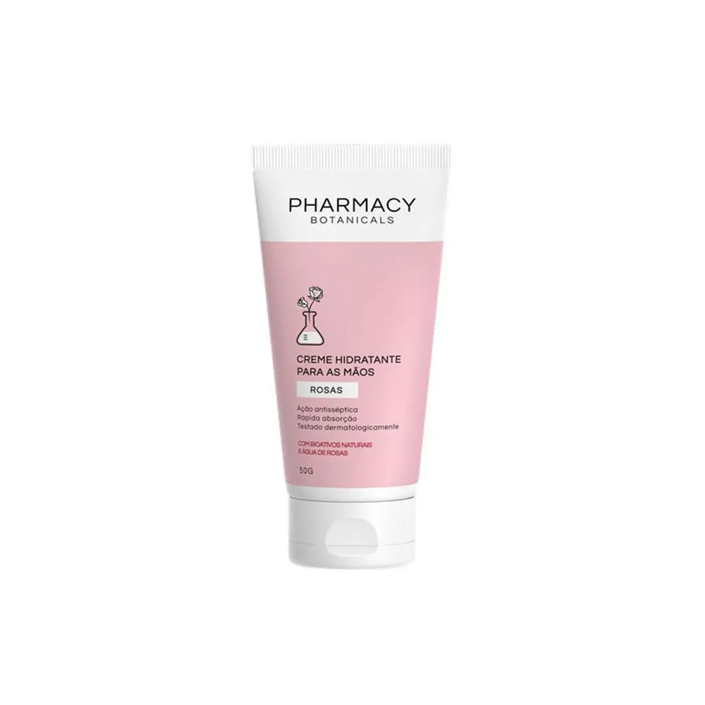 PHARMACY BOTANICALS CREME HIDRATANTE ANTISSéPTICO PARA AS MãOS ROSAS 50G