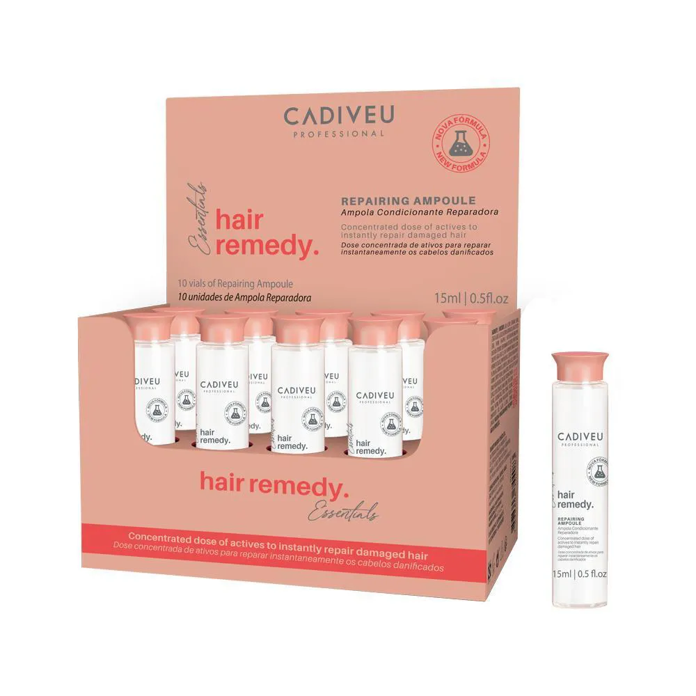Kit Ampola Reparadora Cadiveu Essentials Hair Remedy 15ml 10 unidades