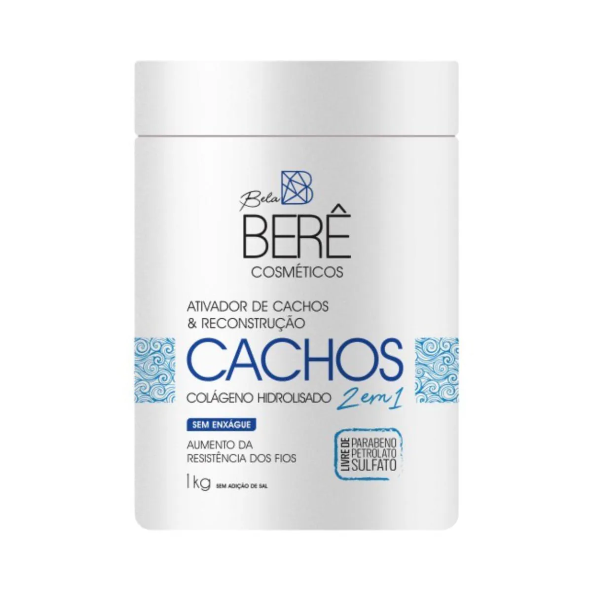 BELA BERê ATIVADOR CACHOS & RECONSTRUçãO 2X1 S/ ENXAGUE 1KG