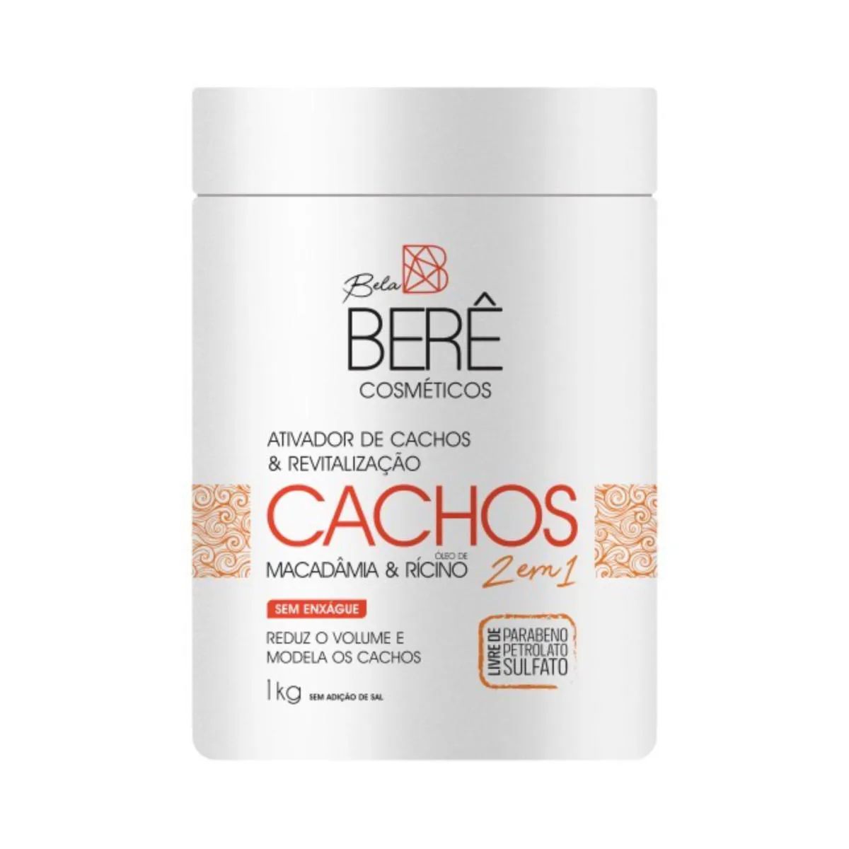 BELA BERê ATIVADOR CACHOS º REVITALIZAçãO 2X1 S/ ENXAGUE 1KG