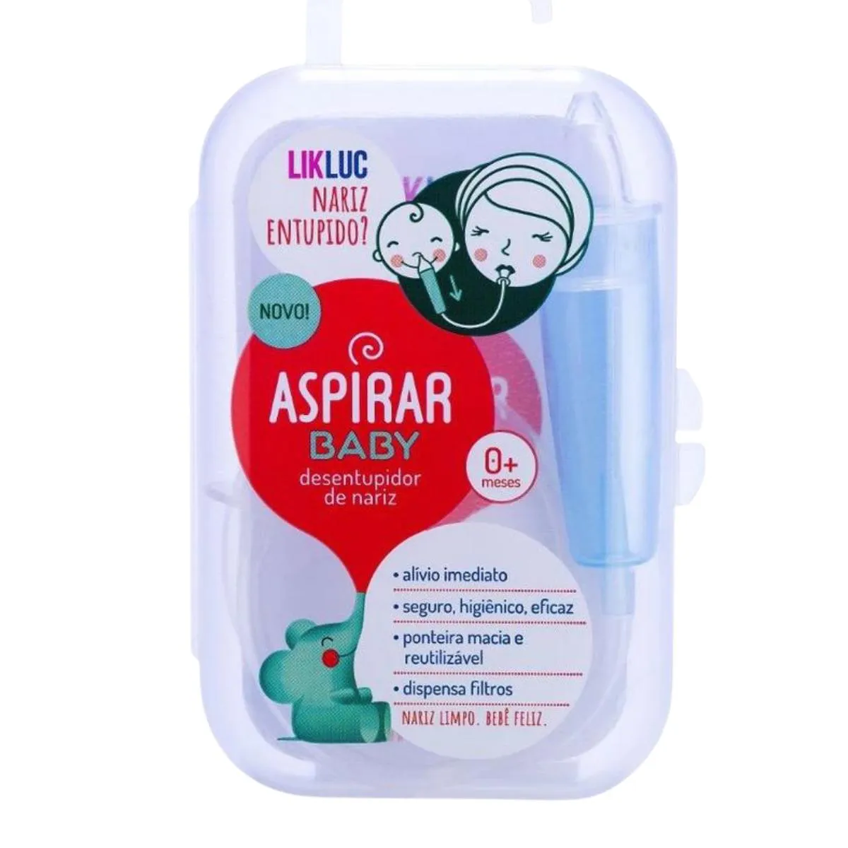 ASPIRADOR NASAL DESENTUPIDOR DE NARIZ ASPIRARBABY COM ESTOJO