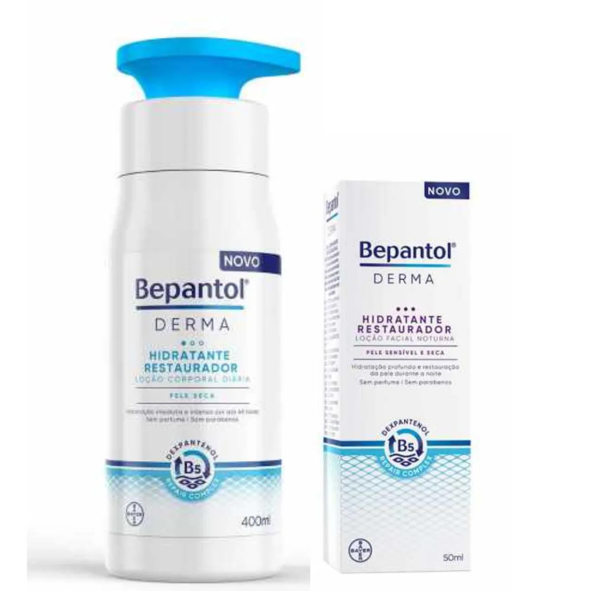KIT BEPANTOL LOçãO CORPORAL DERMA 400ML + LOçãO FACIAL NOTURNO 50ML