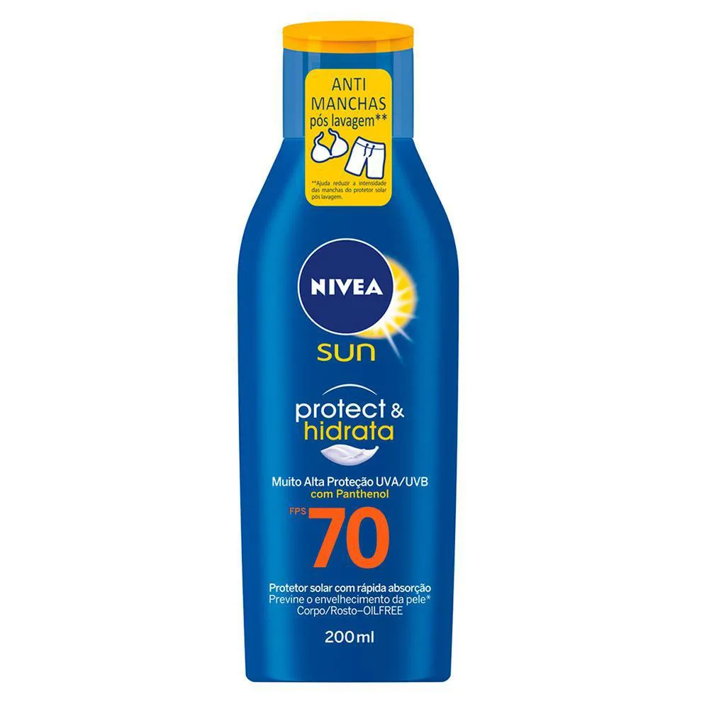 PROTETOR SOLAR NIVEA SUN PROTECT & HIDRATA FPS70 200ML