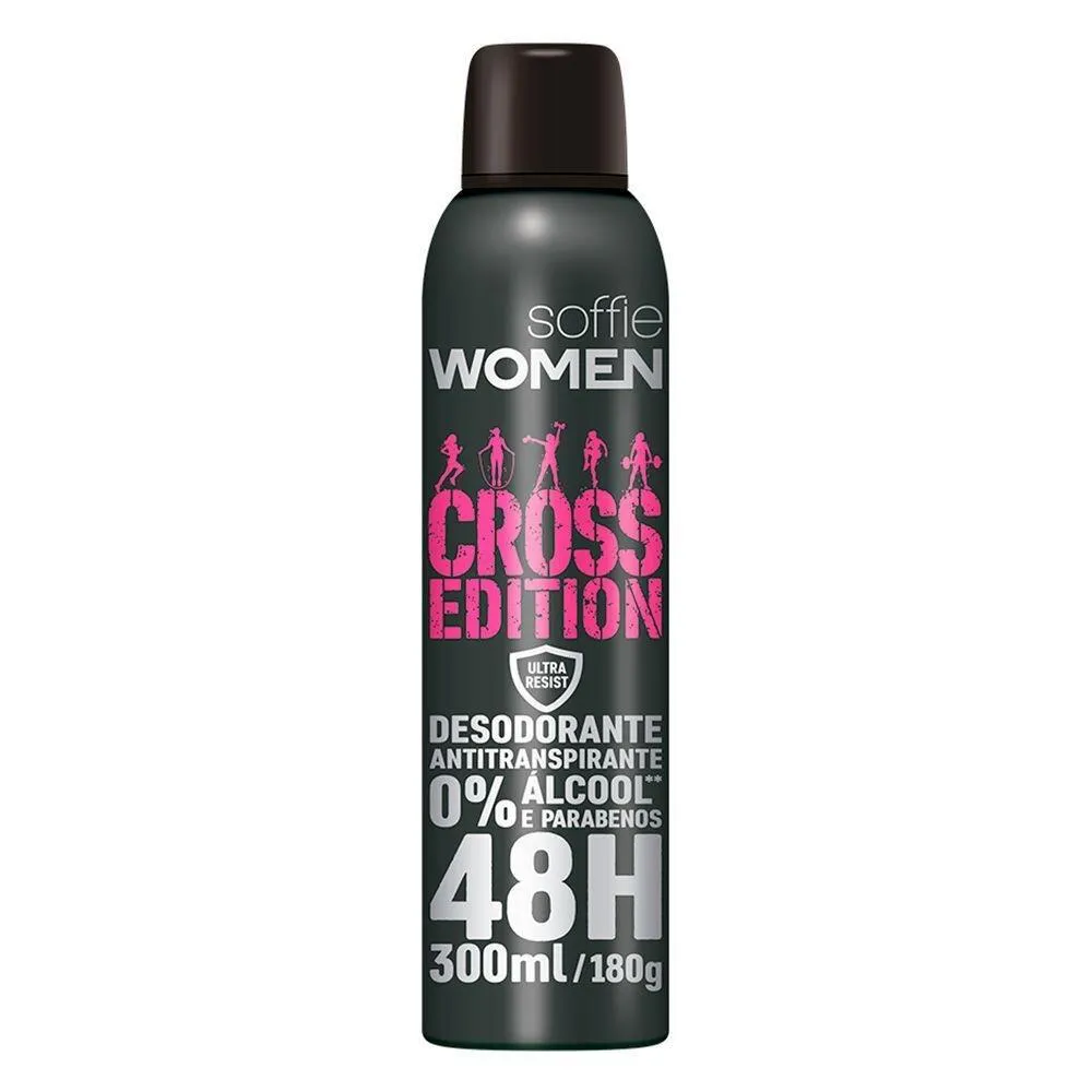 Desodorante Antitranspirante Aerosol Soffie Women Cross Edition 48h 300ml
