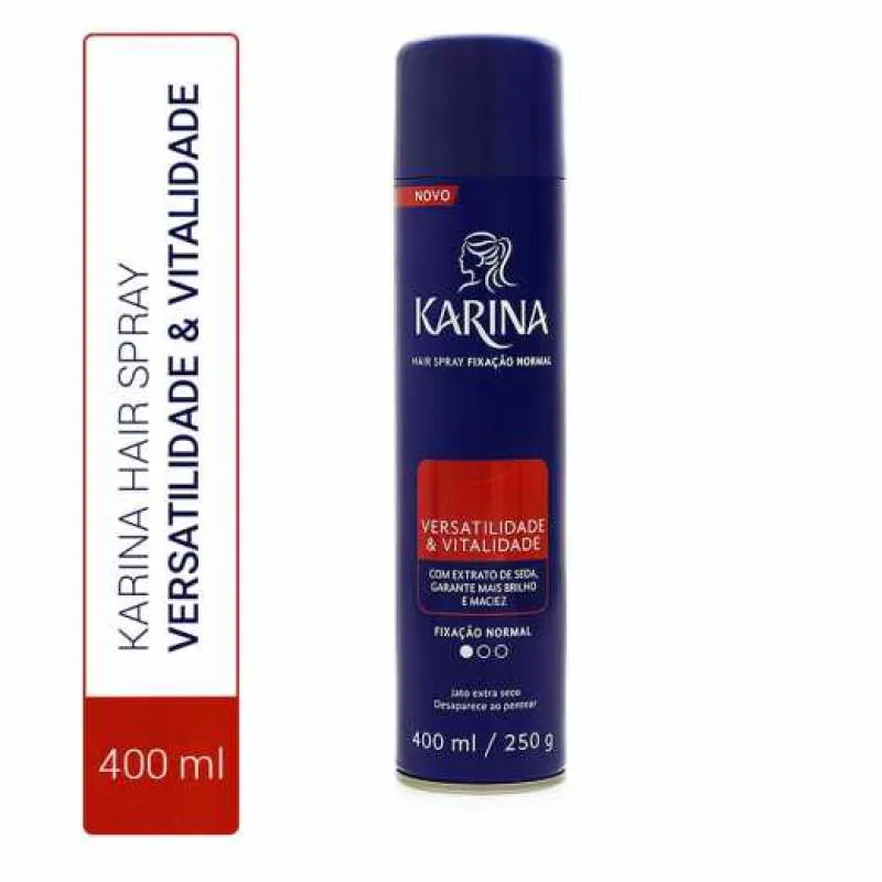 KARINA HAIR SPRAY VERSATILIDADE & VITALIDADE FIXAÇÃO NORMAL 400ML