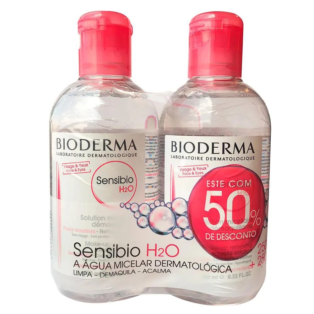 SENSIBIO H2O ÁGUA MICELAR CALMANTE BIODERMA - 2X 250ML