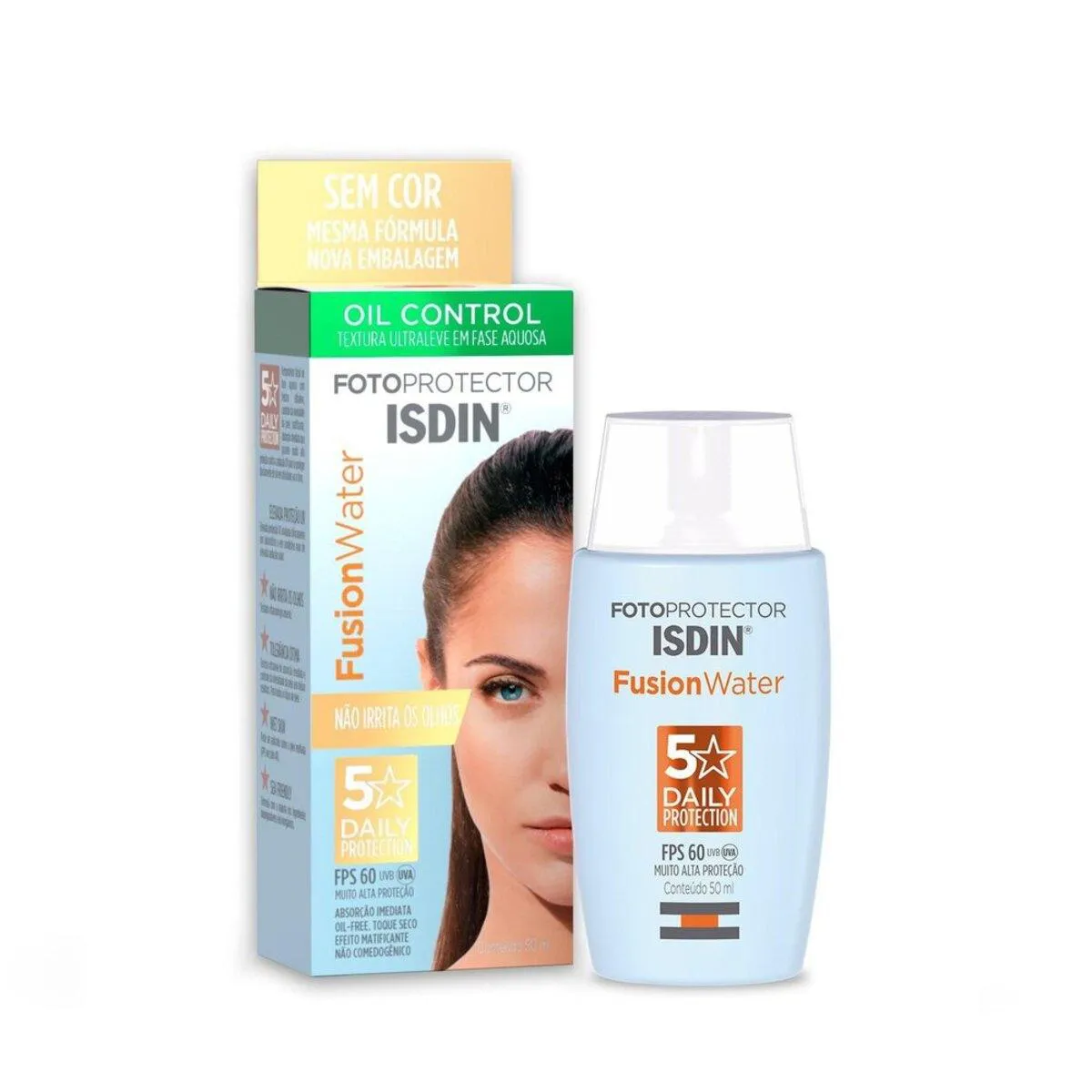 PROTETOR SOLAR FACIAL ISDIN FUSION WATER OIL CONTROL FPS60 - 30ML