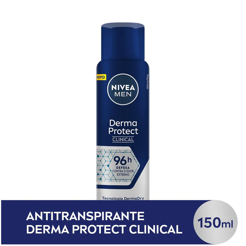 Desodorante Antitranspirante Aerosol Nivea Men Clinical Derma Protect Masculino 96h 150ml