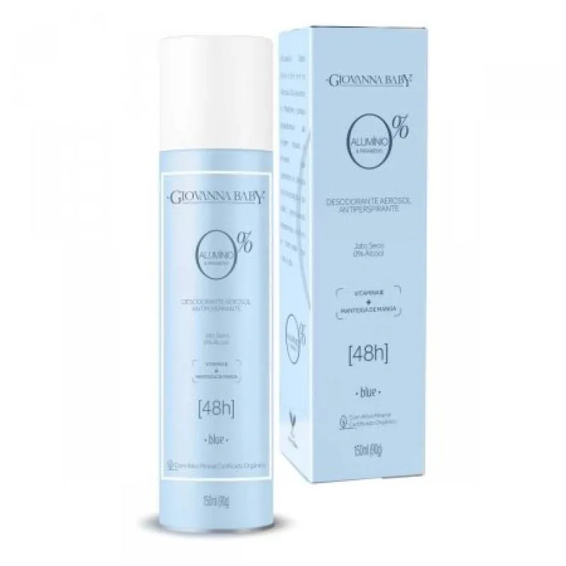 Desodorante Antitranspirante Giovanna Baby Blue Feminino Zero Alumínio 48h 150ml