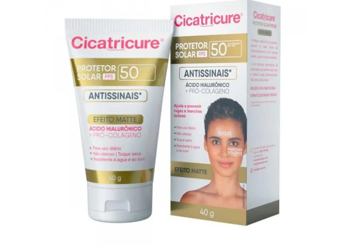 Protetor Solar Cicatricure Antissinais Fps50 Efeito Matte - 40g 