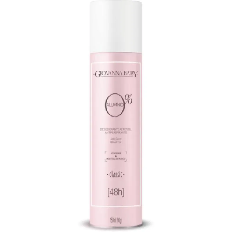 Desodorante Antitranspirante Aerosol Giovanna Baby Classic Zero Alumínio 48h 150ml