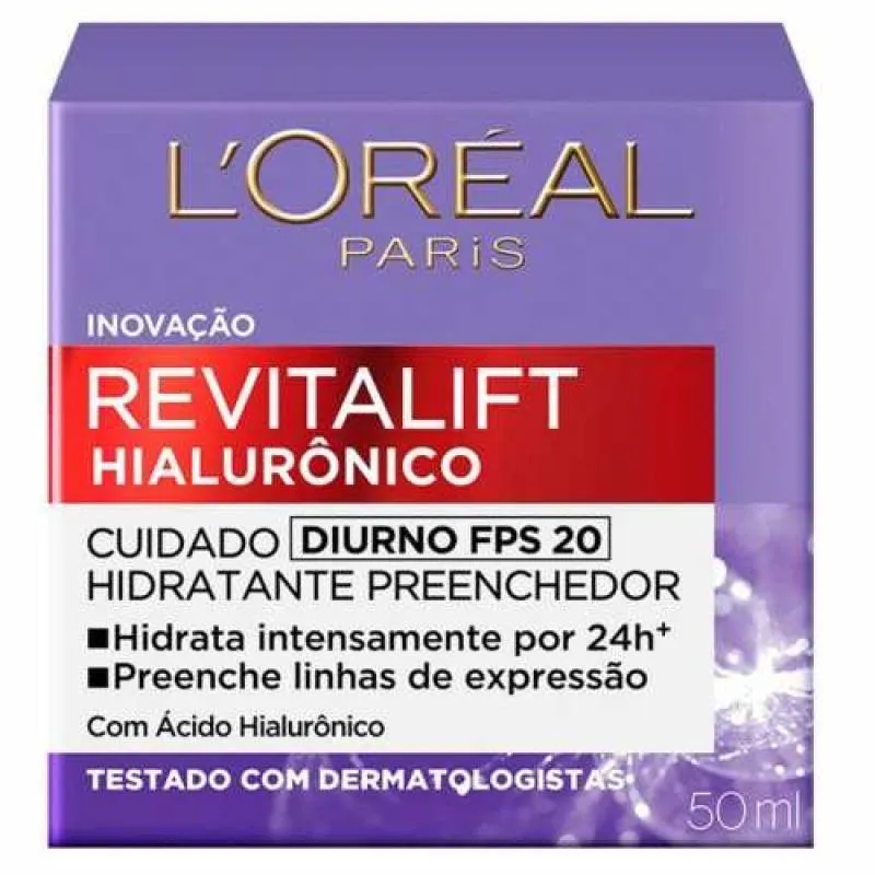 CREME ANTI-IDADE L´ORÉAL PARIS - REVITALIFT HIALURÔNICO DIURNO FPS 20 – 49G