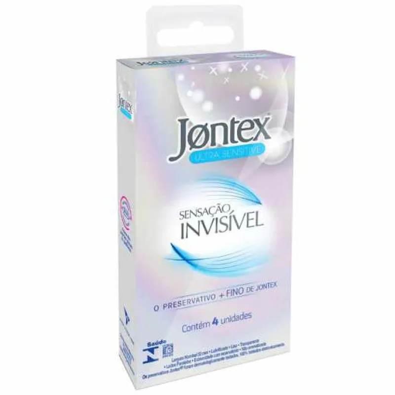 PRESERVATIVO JONTEX SENSAÇÃO INVISÍVEL COM 4 CAMISINHAS