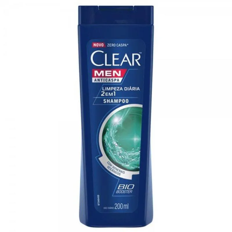 SHAMPOO ANTICASPA CLEAR MEN LIMPEZA DIÁRIA 2 EM 1 200ML