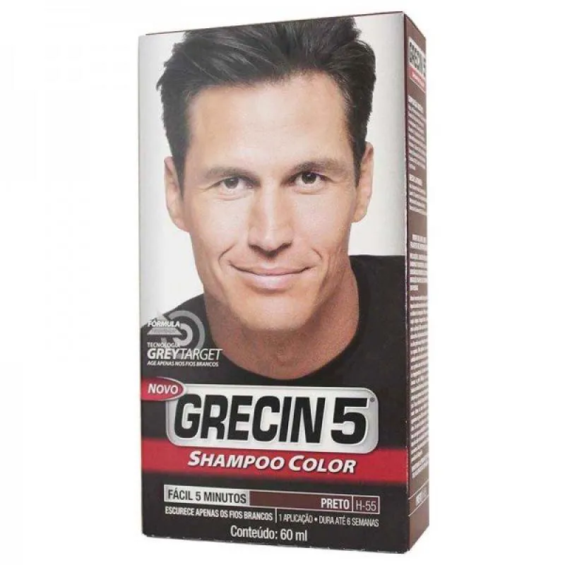 SHAMPOO COLOR GRECIN 5 TONALIZANTE MASCULINO PRETO 1 UNIDADE