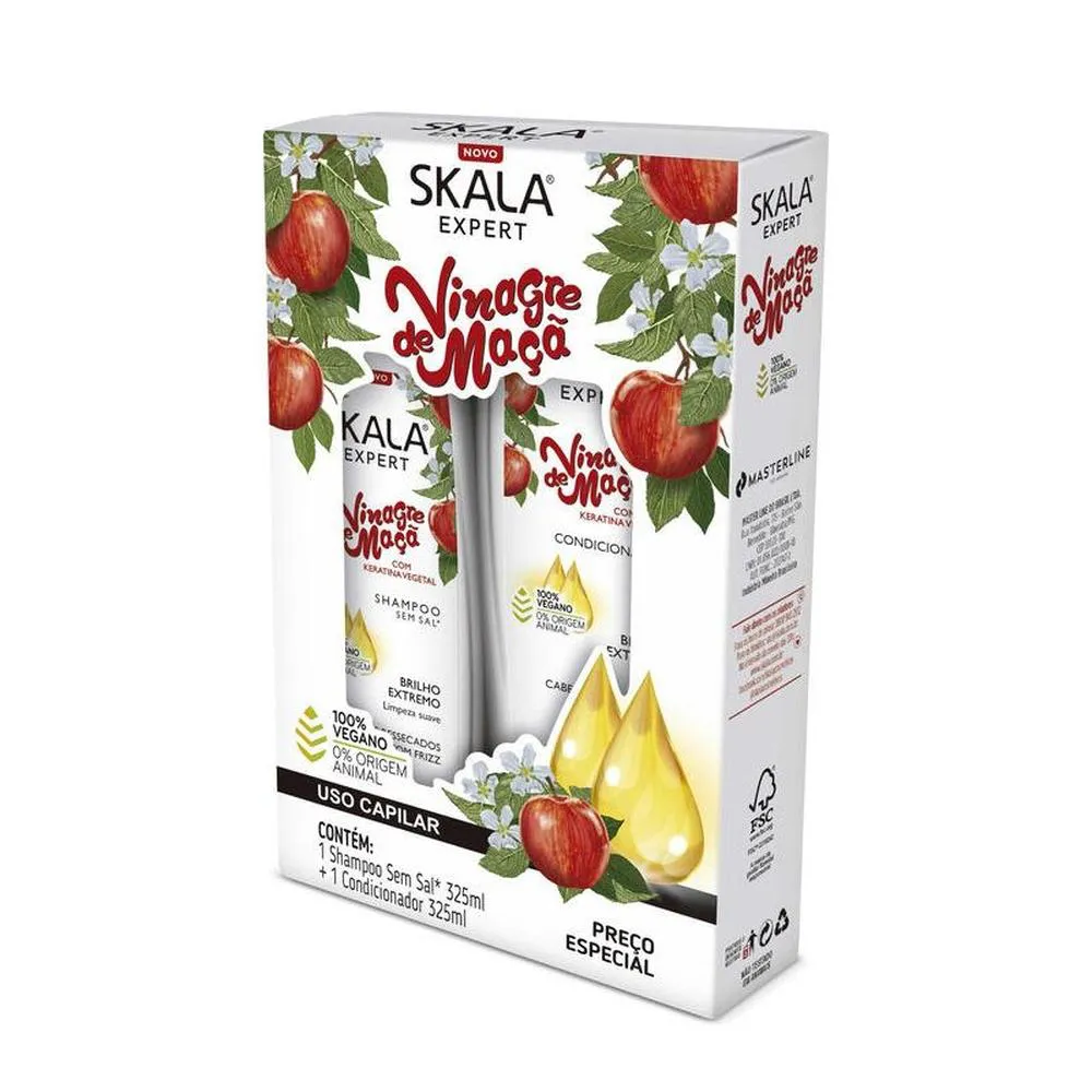 KIT SKALA SHAMPOO E CONDICIONADOR BOMBA KERATINA 325ML
